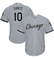 Men's Majestic Chicago White Sox #10 Ron Santo Replica Grey Road Cool Base MLB Jersey