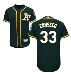 Men's Majestic Oakland Athletics #33 Jose Canseco Green Alternate Flex Base Authentic Collection MLB Jersey