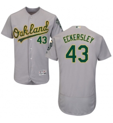 Men's Majestic Oakland Athletics #43 Dennis Eckersley Grey Road Flex Base Authentic Collection MLB Jersey