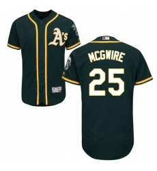 Men's Majestic Oakland Athletics #25 Mark McGwire Green Alternate Flex Base Authentic Collection MLB Jersey