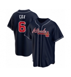 Men's Bobby Cox #6 Atlanta Braves Navy Replica Alternate Jersey