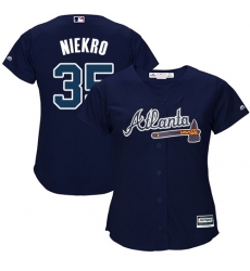 Women's Majestic Atlanta Braves #35 Phil Niekro Replica Blue Alternate Road Cool Base MLB Jersey