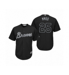 Men's Atlanta Braves #25 Tyler Flowers Mmbb Black 2019 Players Weekend Replica Jersey