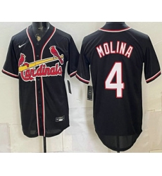 Men's St Louis Cardinals #4 Yadier Molina 2026 Black Fashion Cool Base Jersey