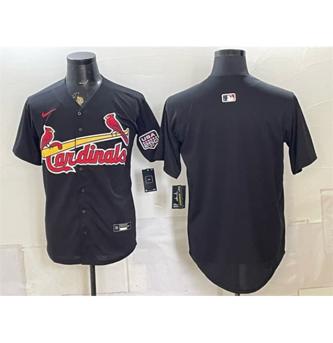 Men's St. Louis Cardinals Blank Black USA 250 Stitched Baseball Jersey