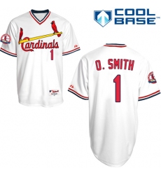Men's Majestic St. Louis Cardinals #1 Ozzie Smith Authentic White 1982 Turn Back The Clock MLB Jersey