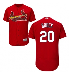Men's Majestic St. Louis Cardinals #20 Lou Brock Red Alternate Flex Base Authentic Collection MLB Jersey