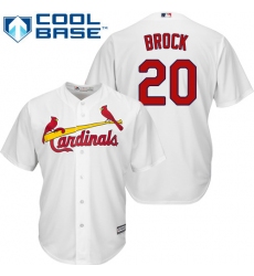 Youth Majestic St. Louis Cardinals #20 Lou Brock Replica White Home Cool Base MLB Jersey