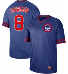 Men's Nike Chicago Cubs #8 Andre Dawson Royal Authentic Cooperstown Collection Stitched Baseball Jersey