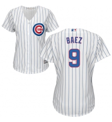 Women's Majestic Chicago Cubs #9 Javier Baez Authentic White Home Cool Base MLB Jersey