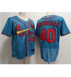 Men's St Louis Cardinals #40 Willson Contreras Blue Stitched MLB Flex Base Nike Jersey