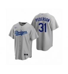 Men's Los Angeles Dodgers #31 Joc Pederson Nike Gray Replica Alternate Jersey