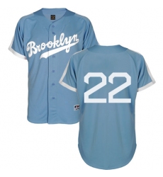 Men's Majestic Los Angeles Dodgers #22 Clayton Kershaw Authentic Light Blue Cooperstown MLB Jersey