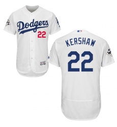 Men's Majestic Los Angeles Dodgers #22 Clayton Kershaw Authentic White Home 2017 World Series Bound Flex Base MLB Jersey