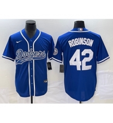 Men's Los Angeles Dodgers #42 Jackie Robinson Blue Cool Base Stitched Baseball Jersey
