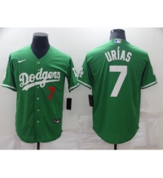 Men's Los Angeles Dodgers #7 Julio Urias Green 2021 Mexican Heritage Stitched Baseball Jersey