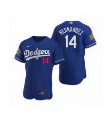Men's Los Angeles Dodgers #14 Enrique Hernandez Nike Royal 2020 World Series Authentic Jersey