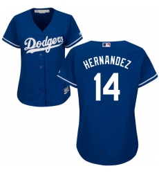 Women's Majestic Los Angeles Dodgers #14 Enrique Hernandez Replica Royal Blue Alternate Cool Base MLB Jersey