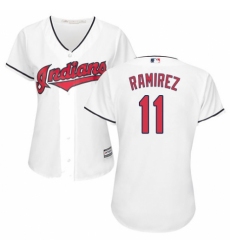 Women's Majestic Cleveland Indians #11 Jose Ramirez Replica White Home Cool Base MLB Jersey