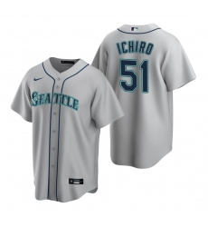 Men's Nike Seattle Mariners #51 Ichiro Suzuki Gray Road Stitched Baseball Jersey