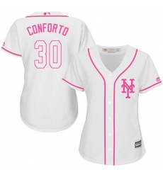 Women's Majestic New York Mets #30 Michael Conforto Authentic White Fashion Cool Base MLB Jersey