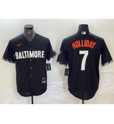 Men's Baltimore Orioles #7 Jackson Holliday Black 2023 City Connect Cool Base Stitched Jersey