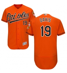 Men's Majestic Baltimore Orioles #19 Chris Davis Orange Alternate Flex Base Authentic Collection MLB Jersey