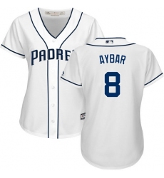 Women's San Diego Padres #8 Erick Aybar White Home Stitched MLB Jersey