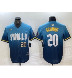 Mens Philadelphia Phillies #20 Mike Schmidt Blue 2024 City Cool Base Jersey
