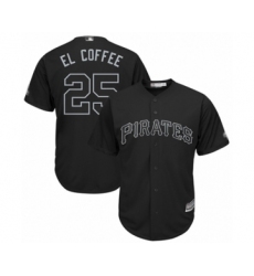 Men's Pittsburgh Pirates #25 Gregory Polanco  El Coffee  Authentic Black 2019 Players Weekend Baseball Jersey