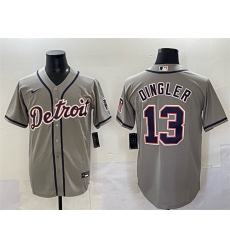 Men's Detroit Tigers #13 Dillon Dingler Gray Cool Base Stitched Baseball Jersey