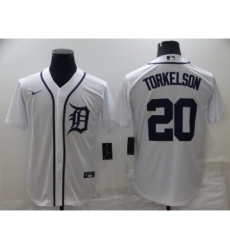 Men's Detroit Tigers #20 Spencer Torkelson White Stitched Cool Base Nike Jersey