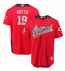 Men's Majestic Cincinnati Reds #19 Joey Votto Game Red National League 2018 MLB All-Star MLB Jersey