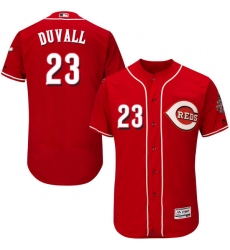 Men's Majestic Cincinnati Reds #23 Adam Duvall Red Alternate Flex Base Authentic Collection MLB Jersey