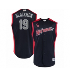 Men's Colorado Rockies #19 Charlie Blackmon Authentic Navy Blue National League 2019 Baseball All-Star Jersey