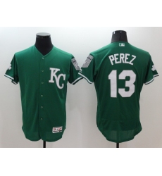 Men's Kansas City Royals #13 Salvador Perez Green Flexbase Collection Stitched Baseball Jersey