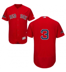 Men's Majestic Boston Red Sox #3 Babe Ruth Red Alternate Flex Base Authentic Collection 2018 World Series Champions MLB Jersey