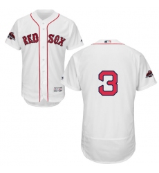 Men's Majestic Boston Red Sox #3 Jimmie Foxx White Home Flex Base Authentic Collection 2018 World Series Champions MLB Jersey