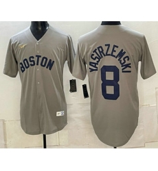 Men's Boston Red Sox #8 Carl Yastrzemski Grey Cooperstown Collection Limited Stitched Jersey