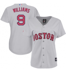 Women's Majestic Boston Red Sox #9 Ted Williams Authentic Grey Road MLB Jersey