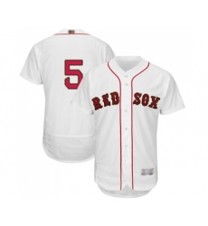 Men's Boston Red Sox #5 Nomar Garciaparra White 2019 Gold Program Flex Base Authentic Collection Baseball Jersey
