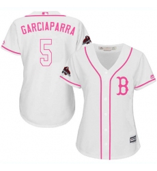 Women's Majestic Boston Red Sox #5 Nomar Garciaparra Authentic White Fashion 2018 World Series Champions MLB Jersey