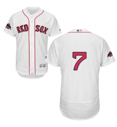 Men's Majestic Boston Red Sox #7 Christian Vazquez White Home Flex Base Authentic Collection 2018 World Series Champions MLB Jersey