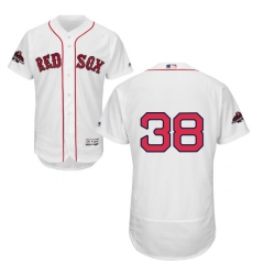 Men's Majestic Boston Red Sox #38 Rusney Castillo White Home Flex Base Authentic Collection 2018 World Series Champions MLB Jersey
