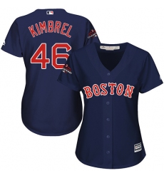 Women's Majestic Boston Red Sox #46 Craig Kimbrel Authentic Navy Blue Alternate Road 2018 World Series Champions MLB Jersey