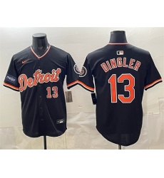 Men's Detroit Tigers #13 Dillon Dingler Black 2026 Meijer Alternate Vapor Premier Limited Stitched Baseball Jersey