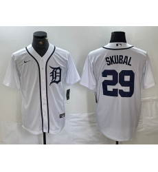 Men's Detroit Tigers #29 Tarik Skubal White Cool Base Stitched Jersey