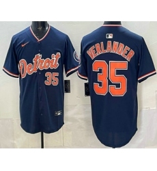 Men's Detroit Tigers #35 Justin Verlander Navy Limited Jersey