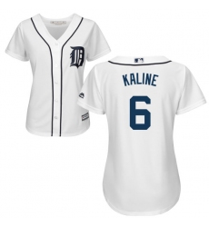 Women's Majestic Detroit Tigers #6 Al Kaline Authentic White Home Cool Base MLB Jersey