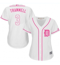 Women's Majestic Detroit Tigers #3 Alan Trammell Authentic White Fashion Cool Base MLB Jersey